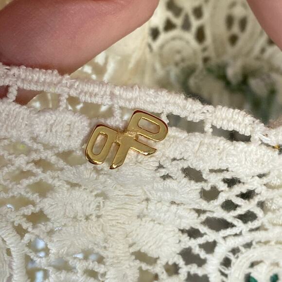 PQ SWIM Shea Long Dress in Wild Bloom Maxi Floral Lace Size Medium Large Beach - Picture 6 of 10